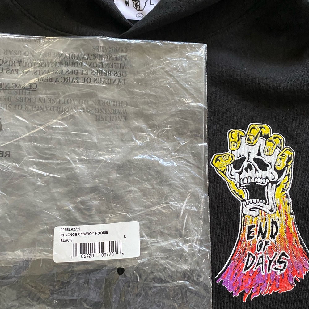 Black size large Warren Lotas original hoodie never been worn